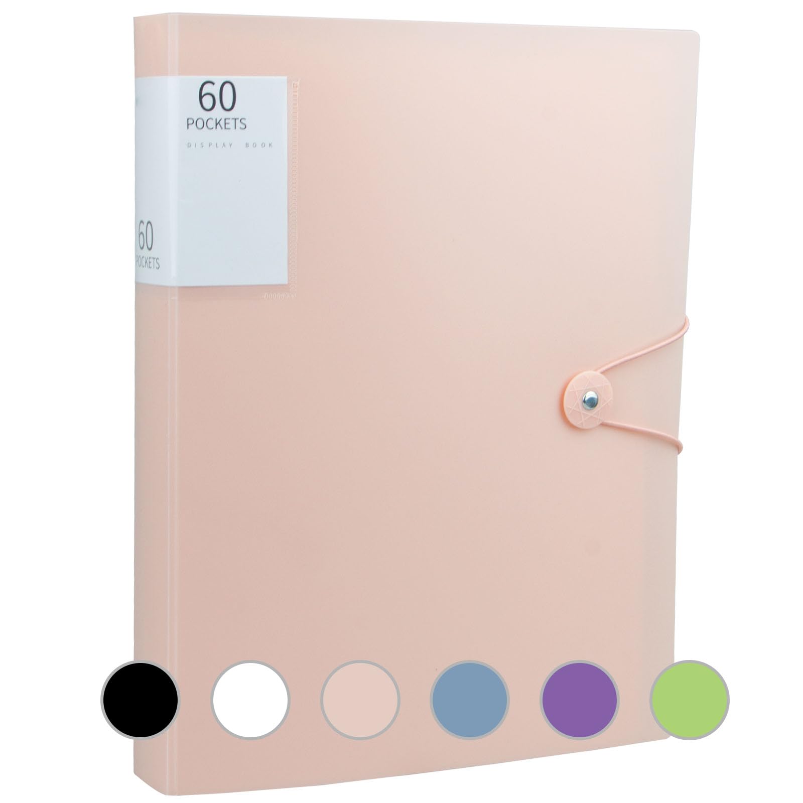 Sukevitor A4 Display Folders, 60 Pockets Display Book with Plastic Sleeves, Plastic Pocket, Presentation & Project Folders (Pink)