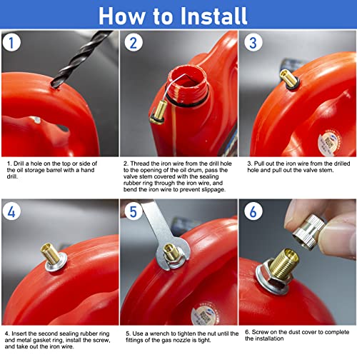 Gas Can Vent Caps 6 Pack Fuel Gas Tank Vent Caps Metal Gas Can