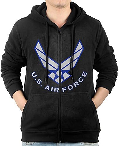 Hoodie Sweatshirt Men's US Air Force Long Sleeve Zip-up Hooded Sweatshirt Jacket
