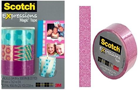 Multi Colors Washi Decorative Masking Tape, Set of 4, Japanese Paper, Writable, Re-positional, Multi-Purpose - Great for Scrap Booking, DIY Arts and Crafts, Journals, Wall Decor, Wrapping Gift Bags