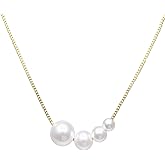 Gold Pearl necklace for women, Dainty pearl necklace 14K Gold Plated Wedding Jewelry Trendy Birthday Gifts