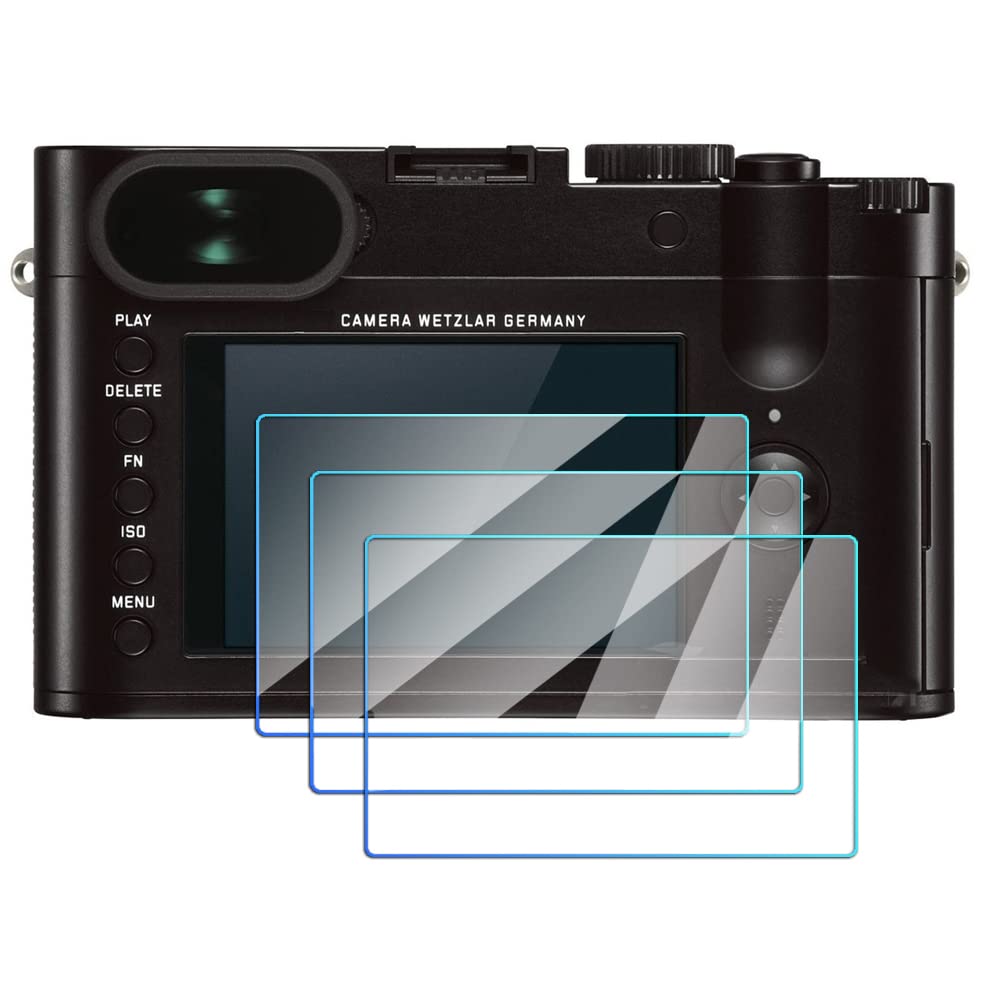 ADQQUI Screen Protector Compatible for Leica Q (TYP116) Camera, FANZR 0.3mm 9H Hardness Anti-Scratch Tempered Glass (3 Pack)