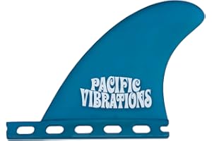 PACIFIC VIBRATIONS Center Trailer Surfboard Fin Fits Futures Base Fiberglass Blue MR Template Comes with Key
