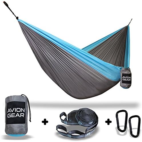 LIMITED TIME INTRODUCTORY OFFER Ð Double Portable Hammock with Included Loop Lock Tree Straps - Blue