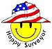 3 - Happy Surveyor Smiley USA Hardhat Oilfield Helmet Toolbox Sticker H903