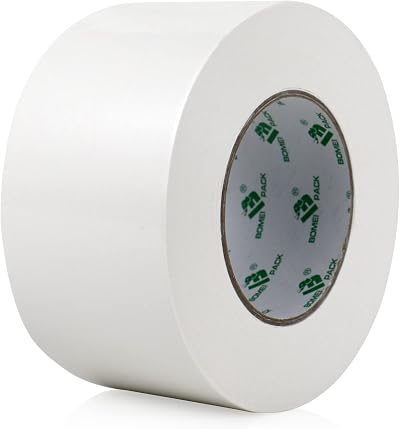 BOMEI PACK White Heavy Duty Double Sided Carpet Tape 72mm x 25m - Extra Sticky