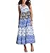 CoCo Fashion Women's Summer Floral Print Flowy Maxi Boho Bohemian Dress