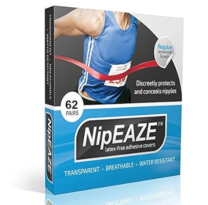 NipEaze Nippel-Abdeckungen, mindern Scheuerstellen, selbstklebend, zum Bedecken von Brustwarzen und zur Prävention von Scheue