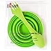 Ecoart Silicone Collapsible Bowl Cup Set with Spork for Outdoor Camping Hiking Travel, Green - Set of 3