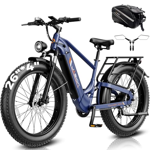 Jasion Thunder PRO/ST Electric Bike,2000W Peak Ebikes for Adults,26''Fat Tire Best Ebike for Men,90 Miles with 1040Wh Battery,35 MPH Max Speed Bicycles,500 lbs Capacity,Certified By UL2849