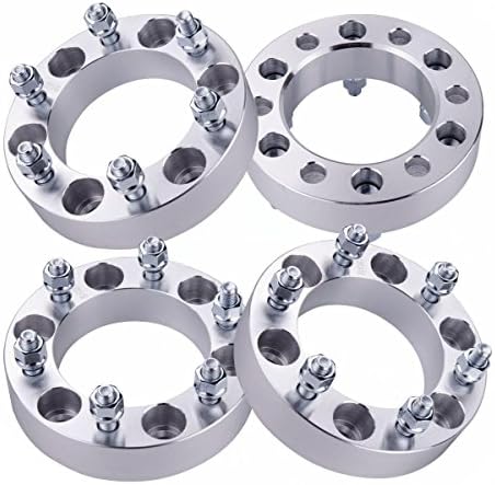 4 pc 1.5 Inch 6x5.5 to 6x5.5 12x1.5 Studs Wheel Spacers for Toyota 4-Runner FJ Cruiser Sequoia Tacoma(Only 6 Lug Vehicles) Tundra