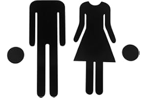 Generic 2pcs Acrylic Toilet Guiding Sign with Self-adhesive Feature and Direction for Hotel and Office