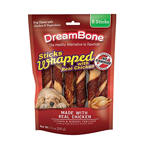DreamBone Chicken Wrapped Large Stick Dog Treats, Daily Rawhide-Free Chew, Dige…