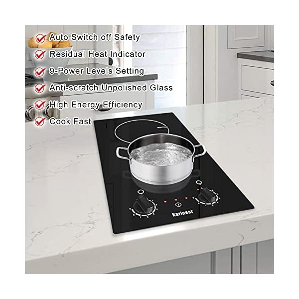 Induction-Hob-30CM-2-Zones-Electric-Cooktop-with-BS-Plug-Auto-Shut-off-Residual-Heat-Indicator-Karinear Karinear Induction Hob, 30CM 2 Zones Electric Hob with Plug, Auto Shut off, Residual Heat Indicator