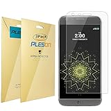 LG G5 Screen Protector [Full Coverage], PLESON [3-Pack] LG G5 Clear Screen Protector, Ultra Clear/Anti-Glare/Anti-bubbles Crystal Invisible Shield Screen Protector for LG G5