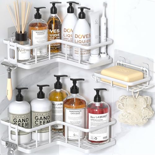 YASONIC Rustproof Corner Shower Caddy White