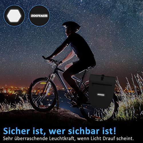 ZOOYAUE Bicycle Bag for Pannier Rack 23-28L, Waterproof Pannier Rack Bag with Carry Handle and Shoulder Strap, Bicycle Bag Shoulder Bag with Reflectors, Bicycle Bags at the Back