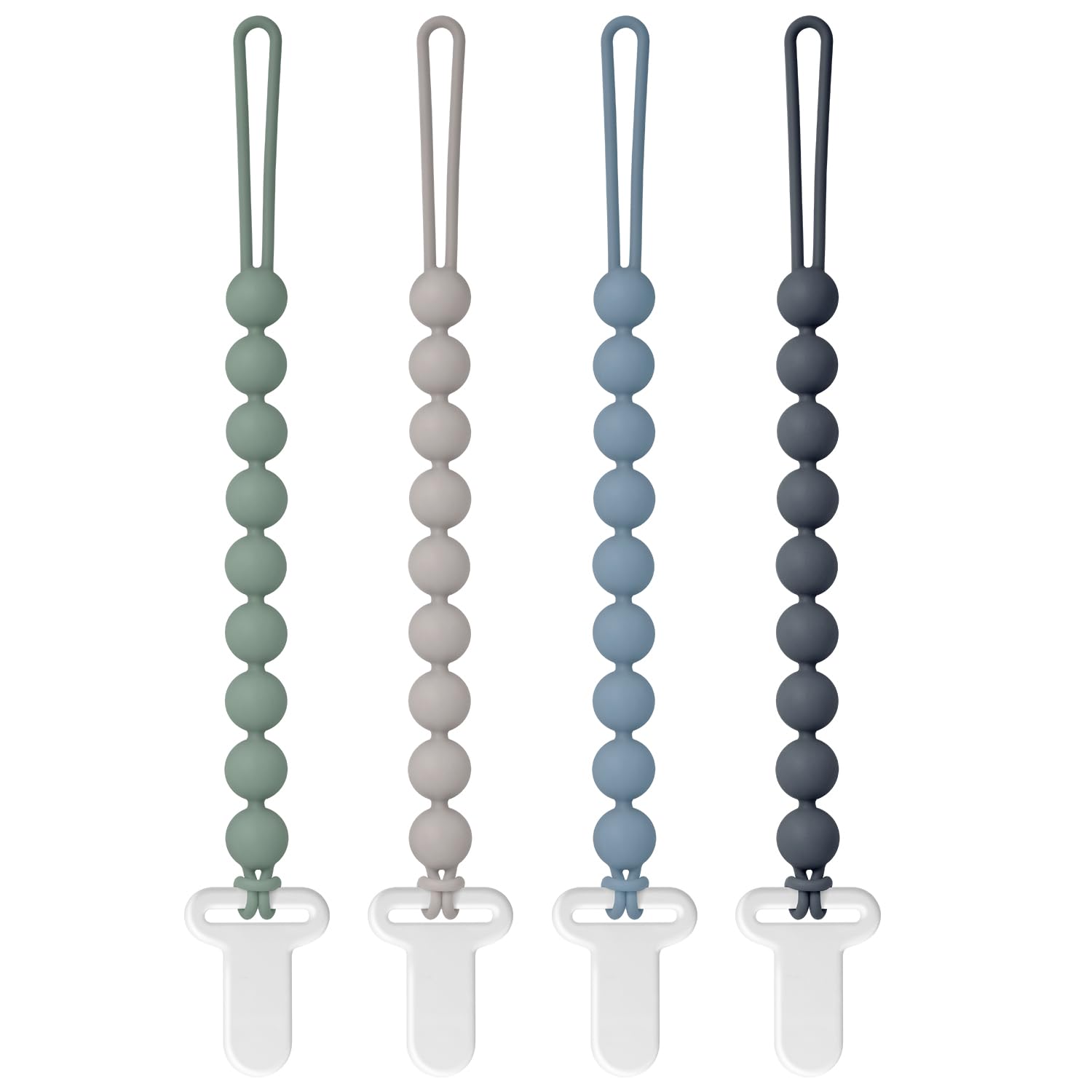 Photo 1 of Pacifier Clips Silicone, 4-Pack Pacifier Holder Clip with Stylish Round Design, 100% Food Grade Silicone, Safe Essentials for Newborns Baby Boys and Girls