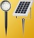 MicroSolar - Warm White - 24 LED - Lithium Battery - Separate Solar Panel with 16 Foot Wire - Solar Spotlight (Flag Pole Light) ---- Automatically Activates from Dusk to Dawn under Good Sunshine