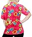 La Leela Relaxed Hawaiian Shirt Holiday Blouses Button Down Women Short Sleeves Pink
