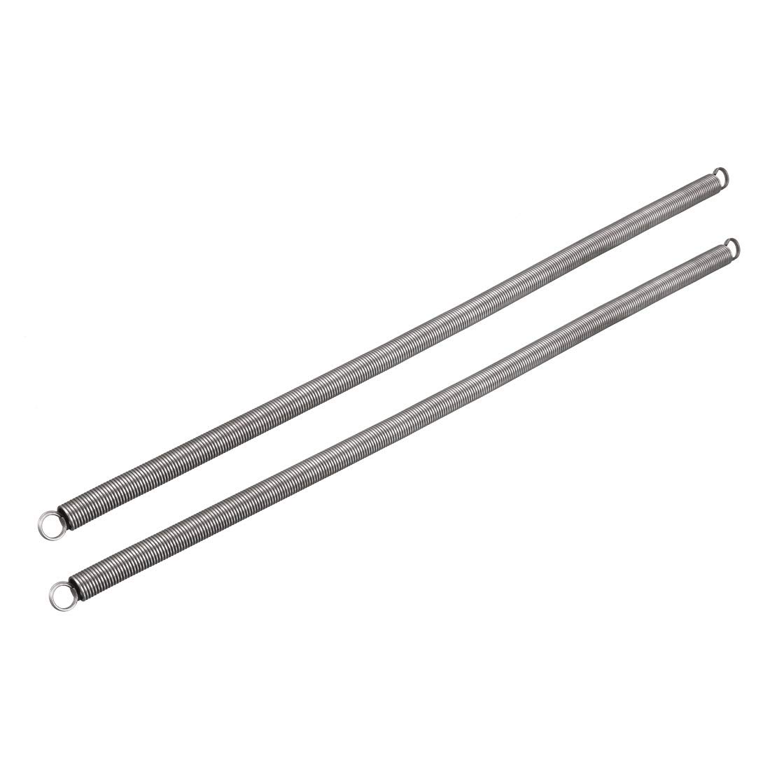 sourcingmap Extension Spring - 1mm Wire Dia , 8mm OD , 300mm Free Length Spring Steel Small Dual Hook Tension Spring 2pcs