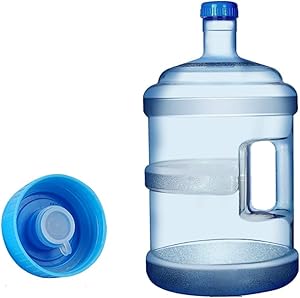 Reusable Plastic Water Jug 2-5 Gallon ,Free PET Food Grade Tritan Non Spill Bottle Caps Anti Splash Peel Water Bottle Container Jug Mineral Water Barrel Pure Water Plastic Bucket ( Size : 5Gallon )