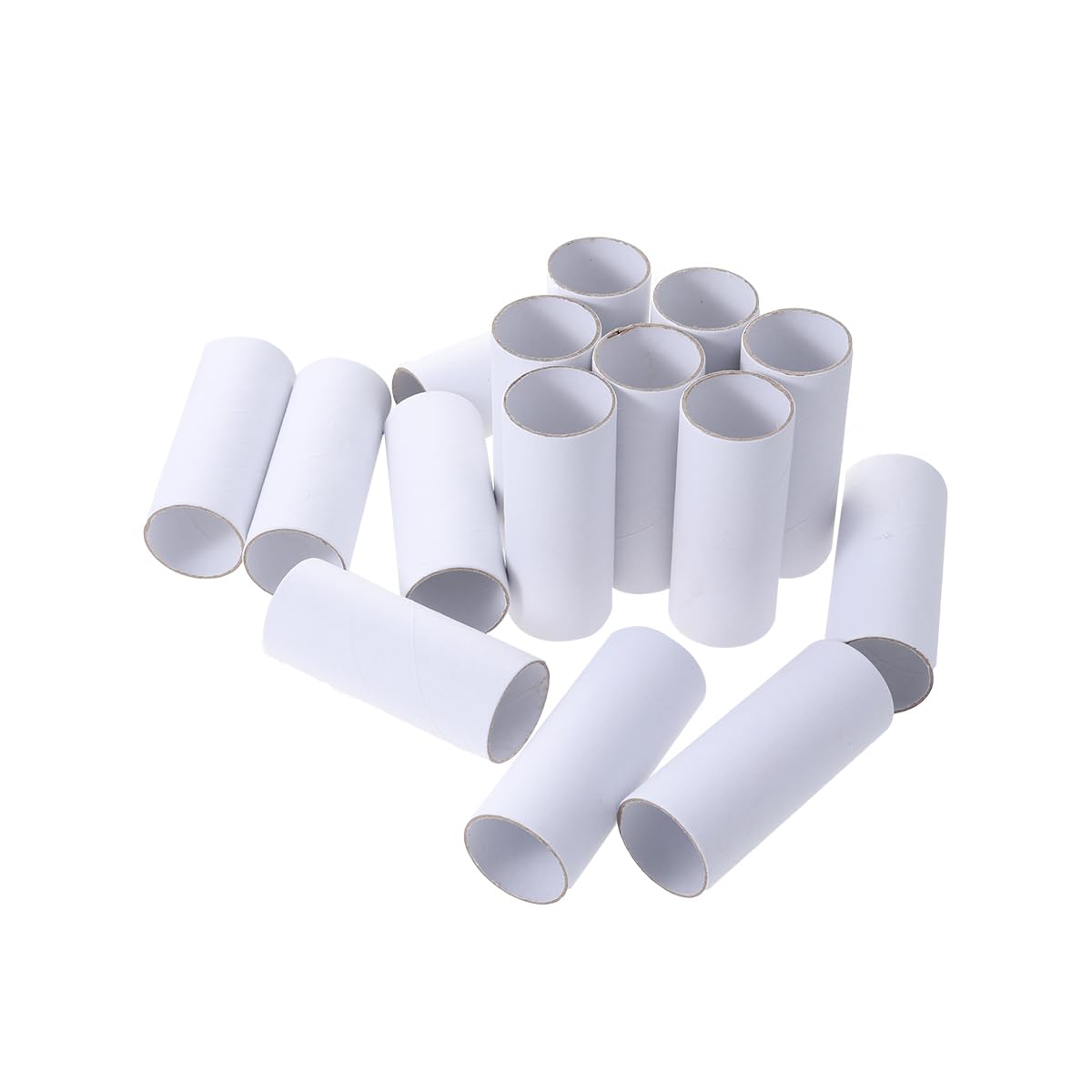 SUPVOX Cardboard Tubes for Crafts 15Pcs 1.57 Inch Diameter White Paperboard Rolls Sturdy DIY Painting Art Projects School Supplies