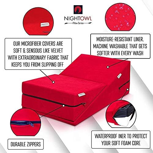 Portable Magic Cushion Ramp Body Pillow Furniture Lounger for Couples-red