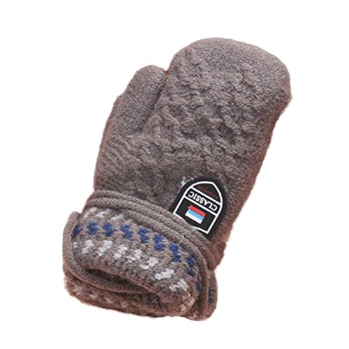 Staron Toddler Baby Gloves Mittens with String Kids Winter Warm Thicken Hot Gloves (Gray)