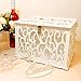 OurWarm White Wedding Card Box with Lock and Card Sign PVC Hollow Gift Card Box for Wedding Reception Birthday Baby Shower Graduation Party Decorations