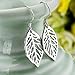 S925 Sterling Silver Filigree Dangle Leaf Earrings for Women