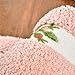 UKELER Non-Skid Floral Rose Bathroom Contour Rugs, Set of 2 Soft Shaggy Non Slip Bath Shower Mat and U-Shaped Toilet Floor Rugs, Pink