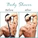 Back Shaver Back Hair Removal - Stretchable Long Handle Back Hair Razor - Includes 1 Replacement Safety Blade - Best Body Grooming Kit - Personal Painless Body Hair Trimmer for Men Women