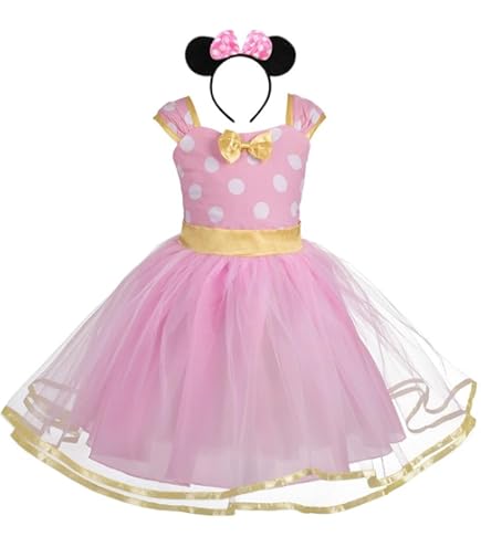 Amazon.com: Disney Minnie Mouse Pink Dress Costume for Girls, Official Disney  Costume, Todder Size Medium (3T-4T) : Toys & Games