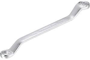 uxcell 14mm x 17mm 12 Point Offset Double Box End Wrench Polished Finish, Cr-V