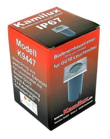 230V LED oder Halogen Terrassenspot Bodeneinbaustrahler Wegbeleuchtung Gartenbeleuchtung Bodo ECKIG IP67 inkl. MCOB SMD… – Bild 3