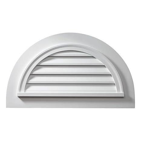 Fypon Hrlv36x18 4f 43 W X 25 H Half Round Decorative Louver With