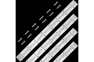 FVSEC 4 Pack 16 Inch Piano Hinge, Heavy Duty Continuous Hinge with Holes for Cabinets Boat Marine Door, 304 Stainless Steel 0.04" Leaf Thickness 1.2'' Open Width