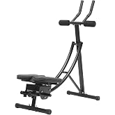 Ab Machine Coaster - Abdominal Crunch Trainer for Home Gym, Core Workout Equipment with LED Monitor, 330lbs Load Capacity, Foldable &amp; Adjustable Fitness Gear for Men, Women &amp; Teens