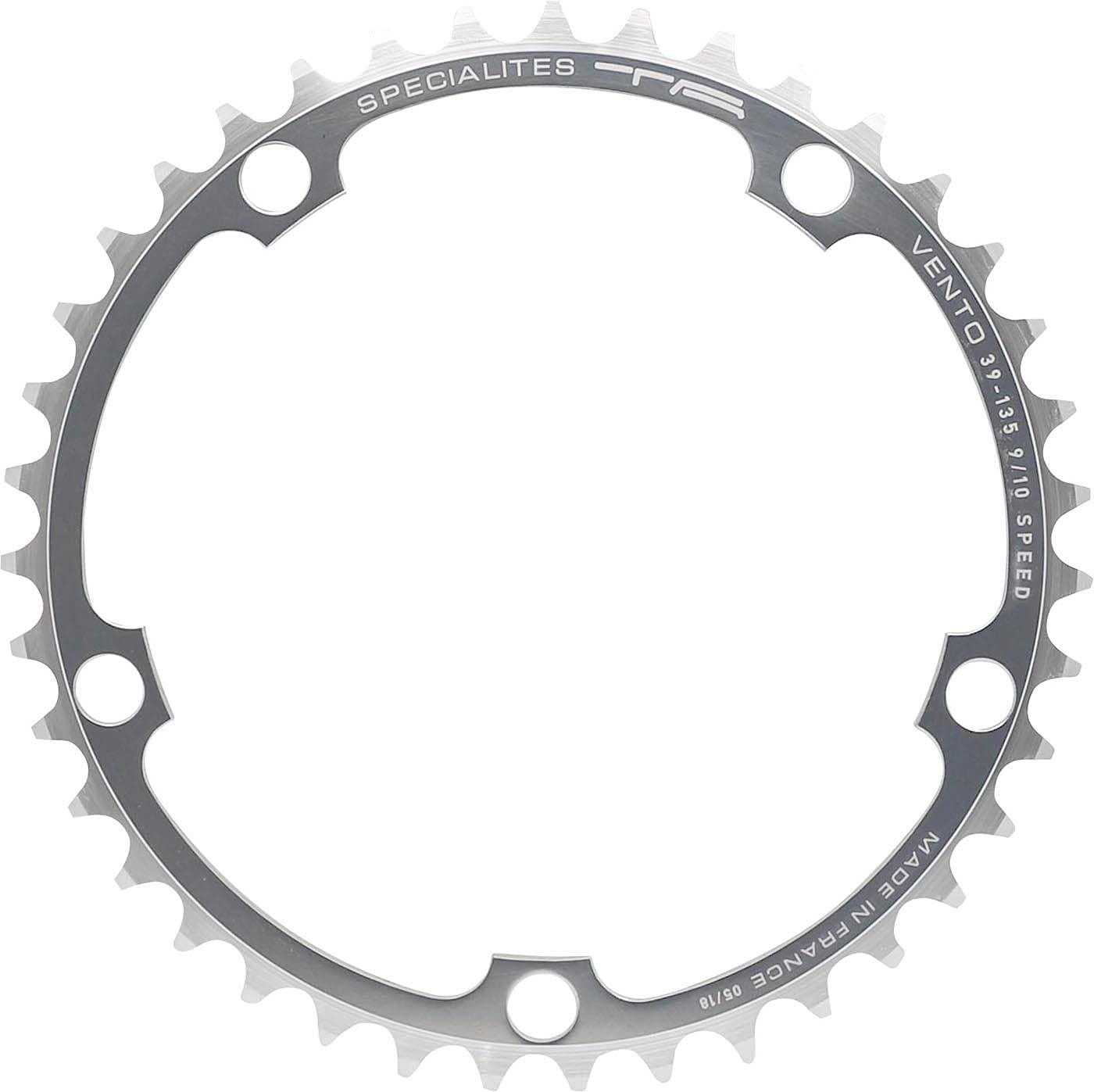 Spécialités TA Vento 135pcd Campagnolo 9/10 Speed Chainring, Silver, Inner 42t