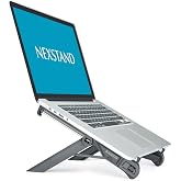 K7 Laptop Stand, Foldable Portable Laptop Stand,Black, Lightweight Ergonomic Laptop Riser for Desk for Laptops universial fit,one Step for Open &amp; Close Design,Compact for Travel,Office,Home,Library