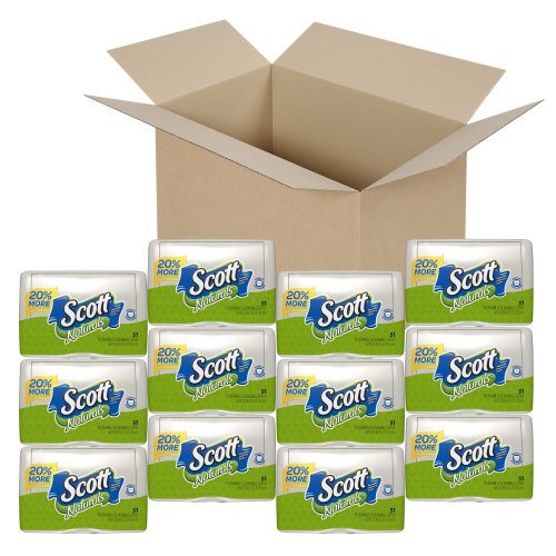 Scott Naturals Flushable Cleansing Cloths, 51-count Tubs (12 tubs)