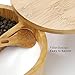 KITCHENDAO Bamboo Salt and Pepper Box - No Chemical Smell - Built-in Serving Spoon to Prevent Lost - Swivel Lid with Magnet to Keep Dry, Dust-Free - Fillet Design - 7 oz Capacity Each Compartment