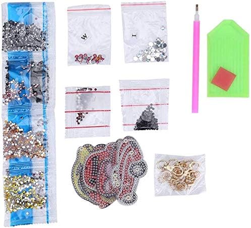 DIY Diamond Keychains, 5Pcs Mini Car Drill Pendant for Kids and Adults Resin Diamond Material, Handbag Phone Charms - Image 5