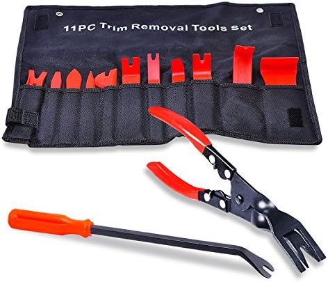 SMAT Auto Panels Trim Removal Tools for Door Panel Removal Kit Free Clip Pliers &amp; Fastener Remover(13 Pcs) with Portable Bag
