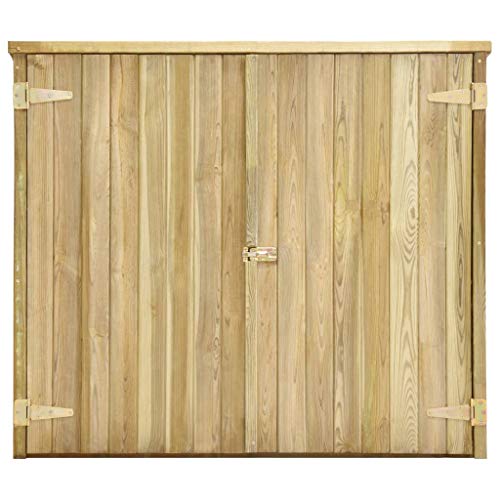 vidaXL Kiefernholz Imprägniert Garten Geräteschuppen Doppeltür-Design Gerätehaus Gartenschrank Geräteschrank Gartenhaus… – Bild 5