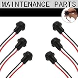 Senzeal T10 W5W 194 LED Bulbs 921 Sockets Adapter Rubber + Copper Wire 6pcs