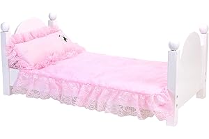 Sophia's 18" Inch Doll Accessories, 3 Piece Eyelet Bedding with Comforter, Mattress Pad and Pillow Dollhouse Firniture Set for 18" Dolls, Light Pink