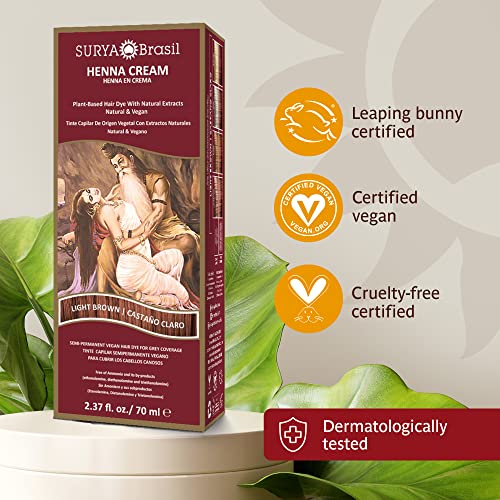 Surya Brasil Henna Cream Hair Color Treatment, Semi Permanent Hair Color for Gray Hair