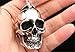 PAURO Men's Large Heavy Gothic Biker Skull Pendant Necklace Punk Rock Stainless Steel Silver Black Vintage